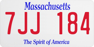 MA license plate 7JJ184