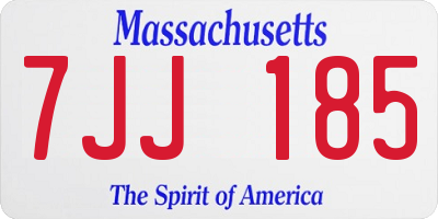 MA license plate 7JJ185