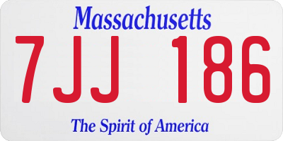 MA license plate 7JJ186
