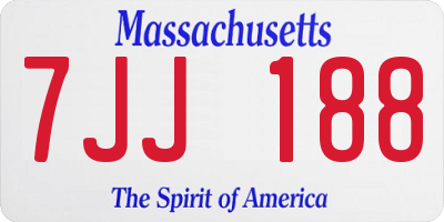 MA license plate 7JJ188