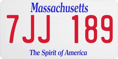 MA license plate 7JJ189