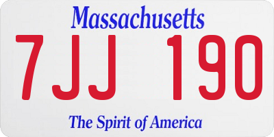 MA license plate 7JJ190
