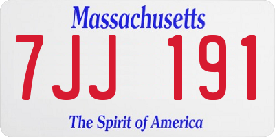 MA license plate 7JJ191