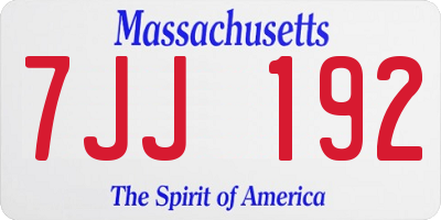 MA license plate 7JJ192