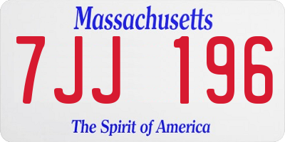 MA license plate 7JJ196