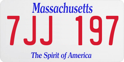 MA license plate 7JJ197