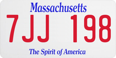 MA license plate 7JJ198