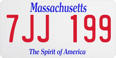 MA license plate 7JJ199