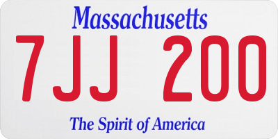 MA license plate 7JJ200