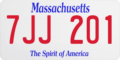 MA license plate 7JJ201
