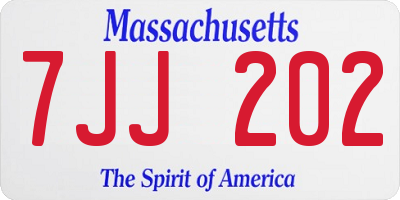 MA license plate 7JJ202