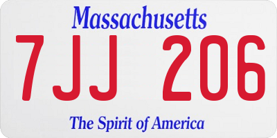 MA license plate 7JJ206