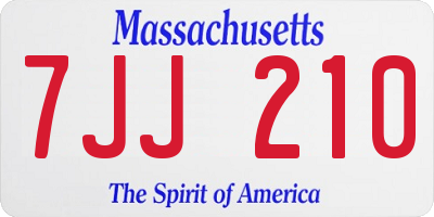MA license plate 7JJ210