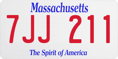 MA license plate 7JJ211