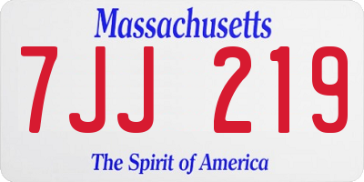 MA license plate 7JJ219