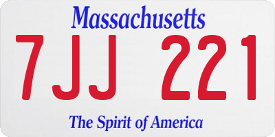 MA license plate 7JJ221