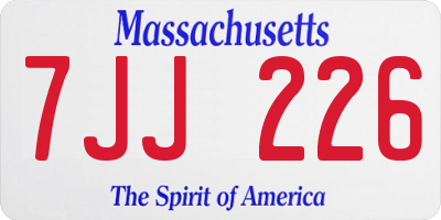 MA license plate 7JJ226