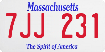 MA license plate 7JJ231