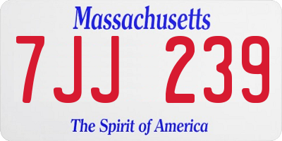 MA license plate 7JJ239