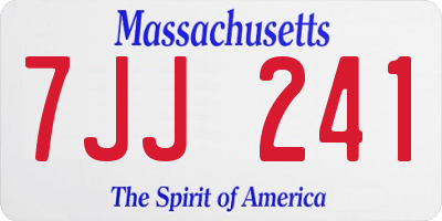 MA license plate 7JJ241