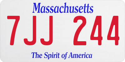 MA license plate 7JJ244