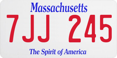 MA license plate 7JJ245