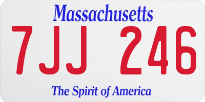 MA license plate 7JJ246