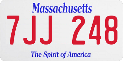 MA license plate 7JJ248