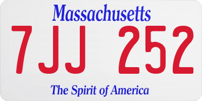 MA license plate 7JJ252