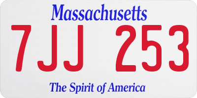 MA license plate 7JJ253