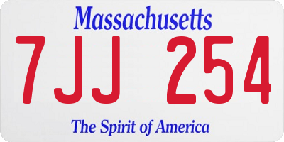 MA license plate 7JJ254