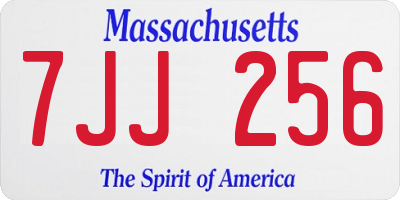 MA license plate 7JJ256