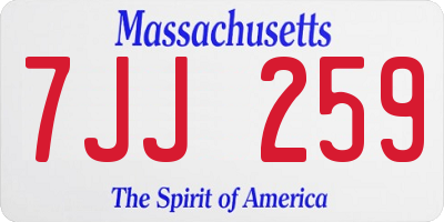 MA license plate 7JJ259