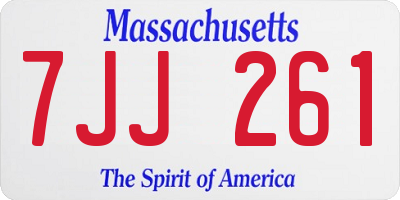 MA license plate 7JJ261