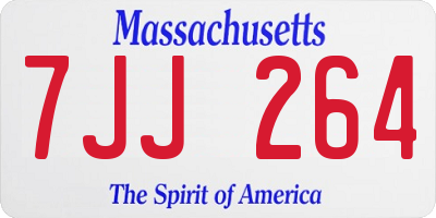MA license plate 7JJ264