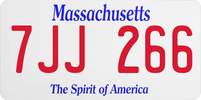 MA license plate 7JJ266