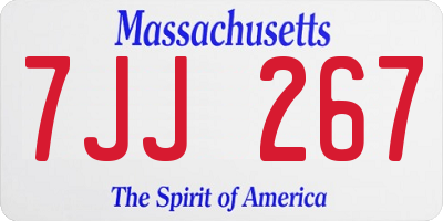 MA license plate 7JJ267