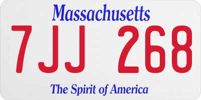 MA license plate 7JJ268