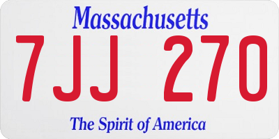 MA license plate 7JJ270