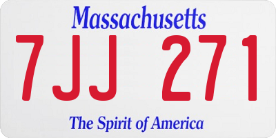 MA license plate 7JJ271