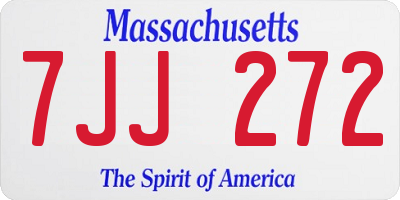 MA license plate 7JJ272