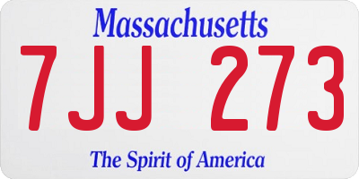 MA license plate 7JJ273