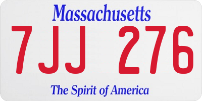 MA license plate 7JJ276