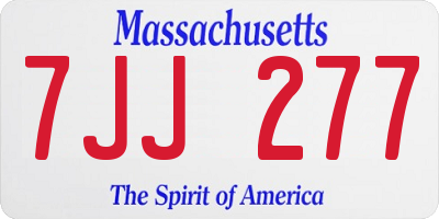 MA license plate 7JJ277