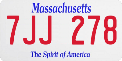MA license plate 7JJ278