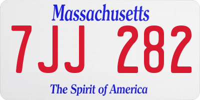 MA license plate 7JJ282