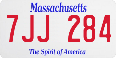 MA license plate 7JJ284