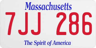 MA license plate 7JJ286