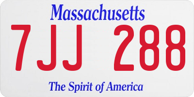 MA license plate 7JJ288