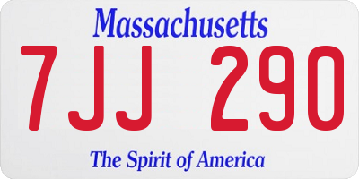 MA license plate 7JJ290